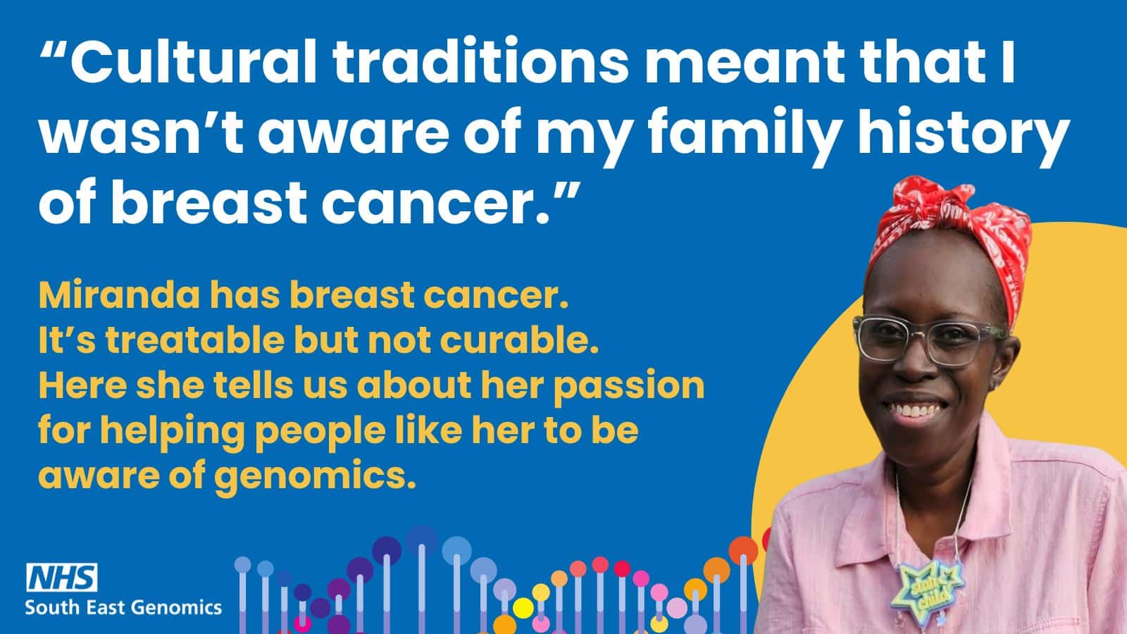 Photo of Miranda who is encouraging other young women to learn about their family medical history and genomics.